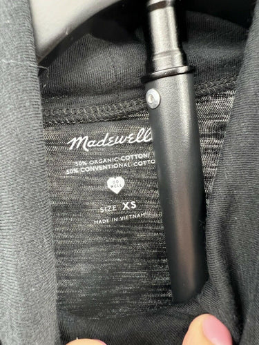Madewell Charcoal Gray Turtleneck Top Long Sleeve Organic Cotton Tee Size XS Madewell