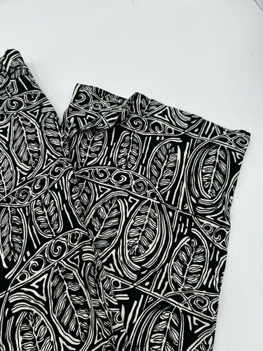 Ann Taylor LOFT Petites Pants Womens Black White Tribal Leaf Print Wide Leg 8P Ann Taylor