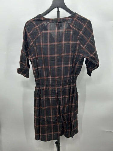 Bobeau Woman’s black check dress Peplum Styling Size S