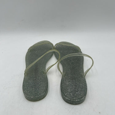 Stuart Weitzman Sawyer Jelly Slides sparkly silver glitter transparent Size 7B Stuart Weitzman