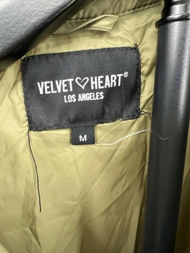 Velvet Heart Jacket Womens Olive Green Padded Shirt Jacket Shacket M