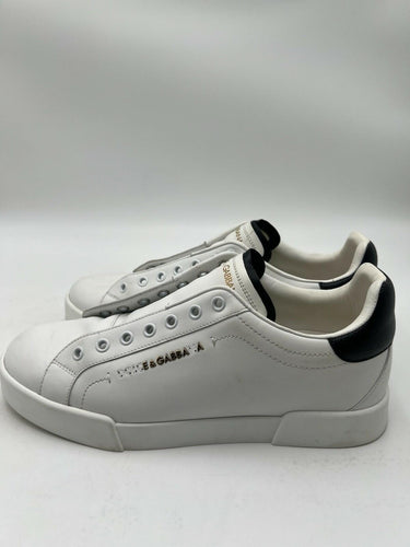 Dolce & Gabbana Portofino Light Laceless Sneaker White Black Mens SIZE 8 EU 41 Dolce&Gabbana