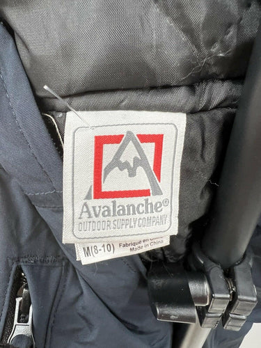 Avalanche Girls Ski Bib Overalls Navy Snow Pants  M Avalanche