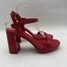 Mix No. 6 Red Patent Leather Chunky Heel Sandals With Ankle Strap - Size 9.5 Mix No. 6