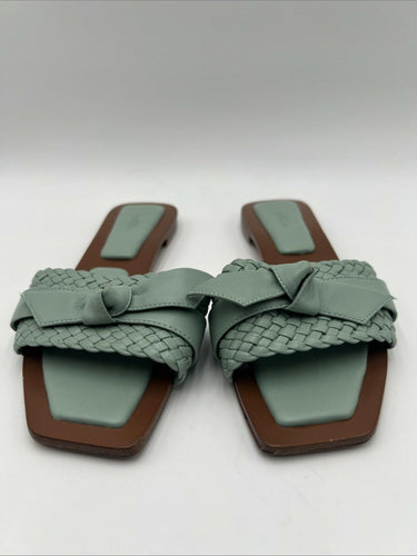 Alexandre Birman Clarita Woven Leather Flat Slide inmint green Size 36 Alexandre Birman