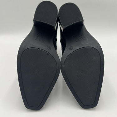 Mix No. 6 EVYLIN Black Embossed Synthetic Square Toe Side Zip Ankle Boots, 8.5M Mix No. 6