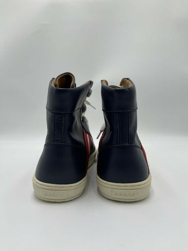 Bally Oldani Men's high-top leather sneaker in navy blue Size 10D