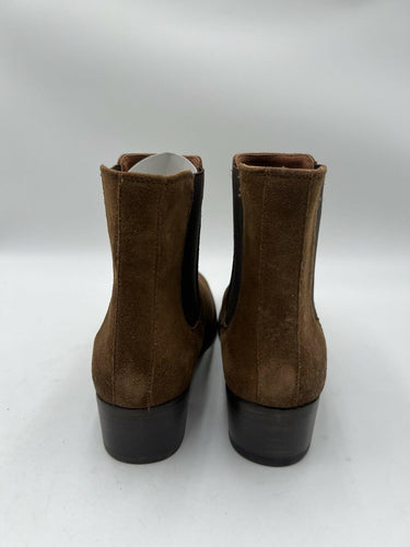 FRYE Dara Chelsea Chestnut Suede Elastic Chelsea Ankle Boot Womens SIZE 8.5M Frye