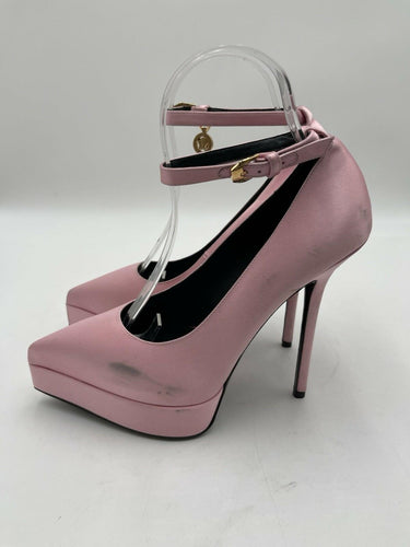 Versace Lycia satin platform pumps in pink Ankle Straps Size 38.5 Versace