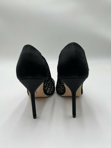 Women's Manolo Blahnik BB 105mm stiletto pumps in black lace Size 37.5 Manolo Blahnik