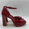 Vince Camuto Brenla Ankle Strap Platform Red Leather Sandal Size 8 M Vince Camuto