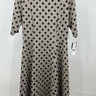 Robbie Bee Polka Dot Midi Dress Brown Black Fit Flare Sweater NWT M Robbie Bee