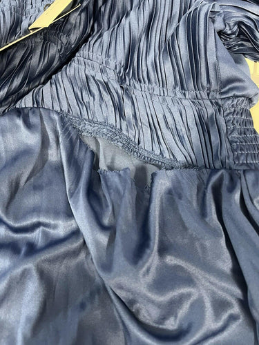 NWD En Saison brand pleated blue long-sleeve dress. Size M