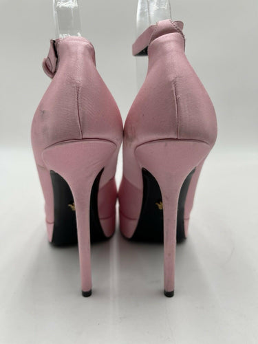 Versace Lycia satin platform pumps in pink Ankle Straps Size 38.5 Versace