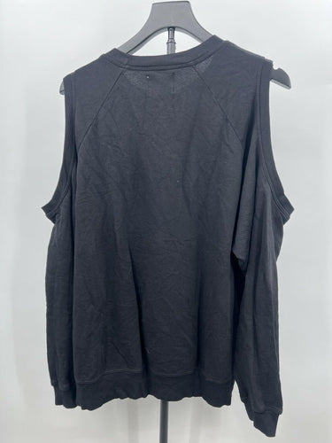 Electric & Rose Black Cold Shoulder Sweatshirt Cutout Sweater S Black