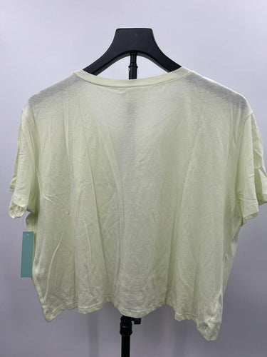ABOUND T-Shirt Light Green Crop Cinched Hem Short Sleeve Boxy Top - L