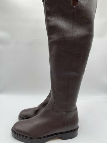 Valentino Garavani Bowrap buckled leather over-the-knee boots in a brown Size 39 Valentino