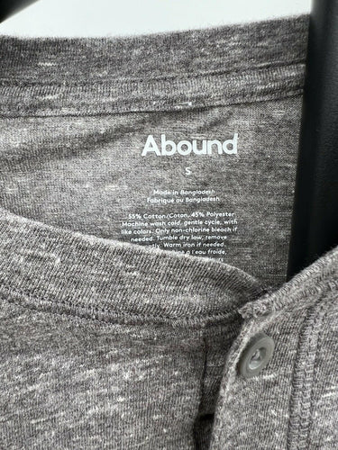 Abound Gray Heather Henley Long Sleeve Button Tee Mens - Size S