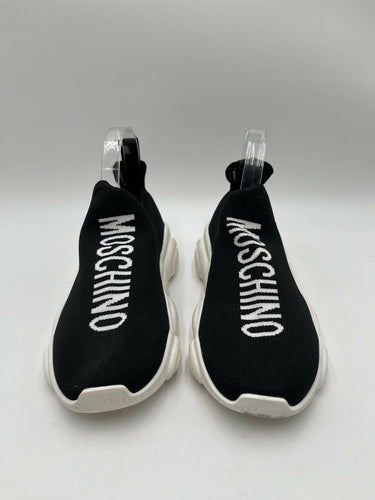 Women’s Moschino black knit slip-on sock sneakers Size 38