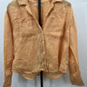 Madewell 100% Linen Shirt Orange Peach Button Up Dual Pocket Boxy S Madewell
