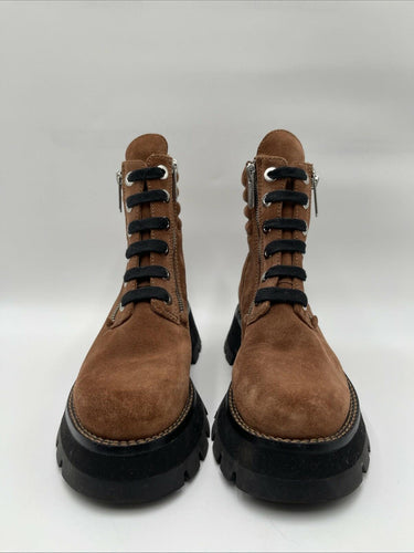 3.1 Phillip Lim Women's Kate Double Zip Combat Boots Saddle Brown Size 35