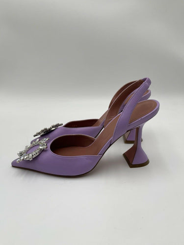 Amina Muaddi Begum 95mm slingback pumps in purple "unicorn" Size 38.5 Amina Muaddi