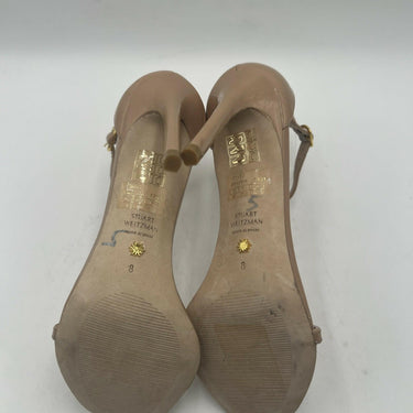 Women’s Stuart Weitzman Nudist II stiletto Beige Patent Leather Heels Size 8 Stuart Weitzman