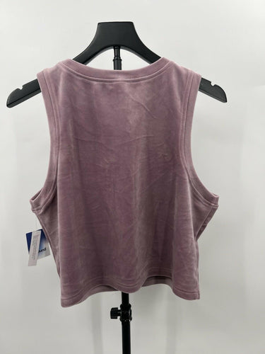 Abound Tank Top Crop Velour Velvet Mauve Sleeveless Crew Neck NWT - 1X