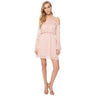 J.O.A. Flare Sleeve Cold Shoulder Dress (Pink) Women's Dress size M J.O.A.