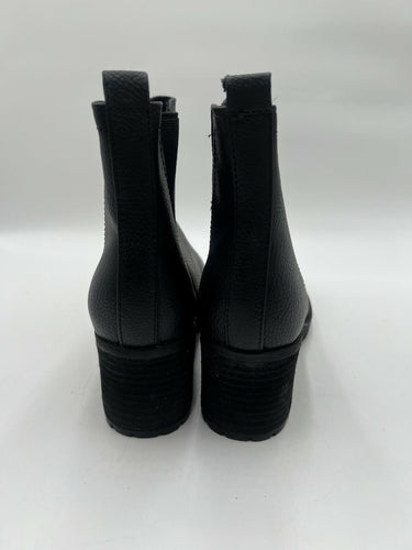 MIA Jody Black Faux Leather Chelsea Lug Block Heel Boots Womens Size 8.5