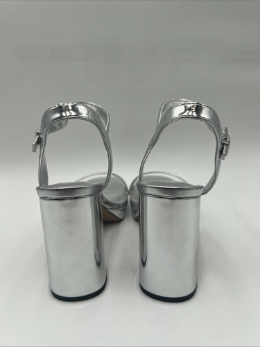 Women's Mix No. 6 Sundra Block Heels Sandals Silver Size 7.5M Mix No. 6