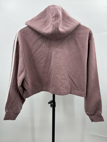 Adidas Originals Cropped Hoodie Mauve Pink 3 Stripe Trefoil Boxy XS adidas