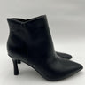 Kelly & Katie EVIA Black Faux Leather Pointed Toe Side Zip Booties, Size 7W Kelly & Katie