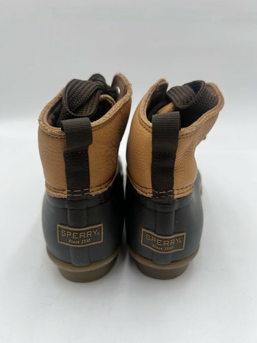 Sperry Saltwater Tan Brown Duck Boots Waterproof Womens Size 6