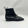 Christian Louboutin MJ Chain flat ankle bootie in black leather Size 37 Christian Louboutin
