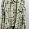 BP  Green Plaid Crop Flannel Shirt Raw Hem Button Up Plus Size 2X BP