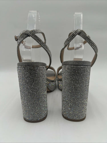 Women's Steve Madden Lessa Heeled Sandal Rhinestone Size 11 Steve Madden