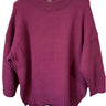 Free People Tunic Sweater Women's Purple Cotton Blend Crew-Neck Long Sleeves XS Free People