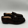 Men’s Prada chocolate brown suede slip-on driving loafers triangle logo 7UK PRADA