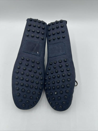 Men's Saks Fifth Avenue navy blue woven suede driving loafers Size 7 Saks Fifth Avenue