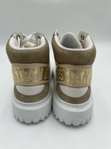 Christian Dior D-Player high-top sneaker white/gold metallic leather Size 39 Dior