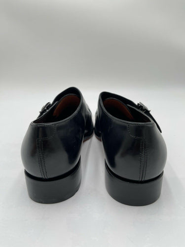 Santoni Men’s Black Leather Double Monk Strap Shoes Size 8.5D