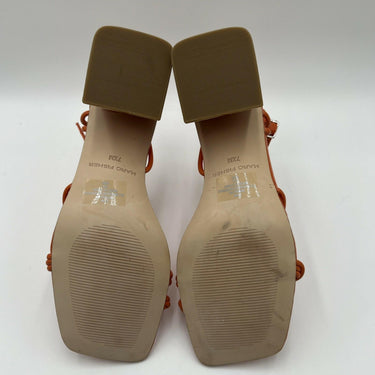 Marc Fisher Malyn Strappy Block Heel Sandal in vibrant orange Size 7.5M Marc Fisher