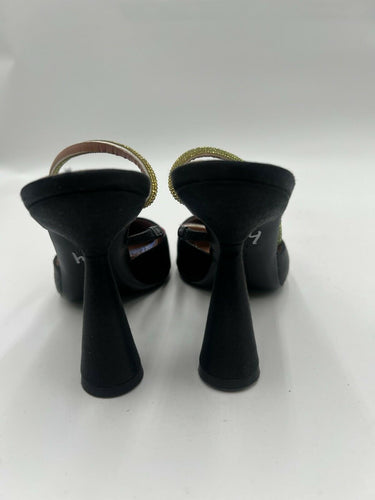 D'ACCORI Saturn Black Suede Rainbow Mules Size 6.5