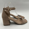 Kelly & Katie Marybel Block Heel Sandals Nude Textile Upper Adjustable Size 6.5M Kelly