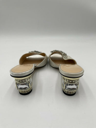 Nalebe Aurum crystal-embellished satin mules crystal heel Size 36 Nalebe Aurum