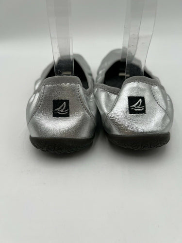 Sperry Top Sider Silver Metallic Ballet Flats Size 6