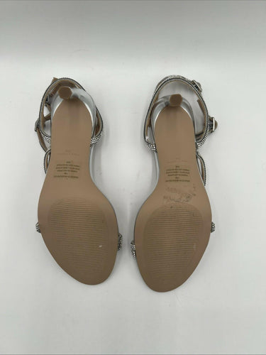 Women's Steve Madden Graycen Silver Rhinestone Heels Sandal Size 7M Steve Madden