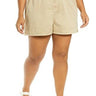 BP.Plus Size Women's Drawcord Twill Shorts, Size 2X - Beige BP.