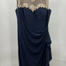 Alex Evenings Dress Navy Nude Gold Lace Embellished Long Gown 18 Alex Evenings